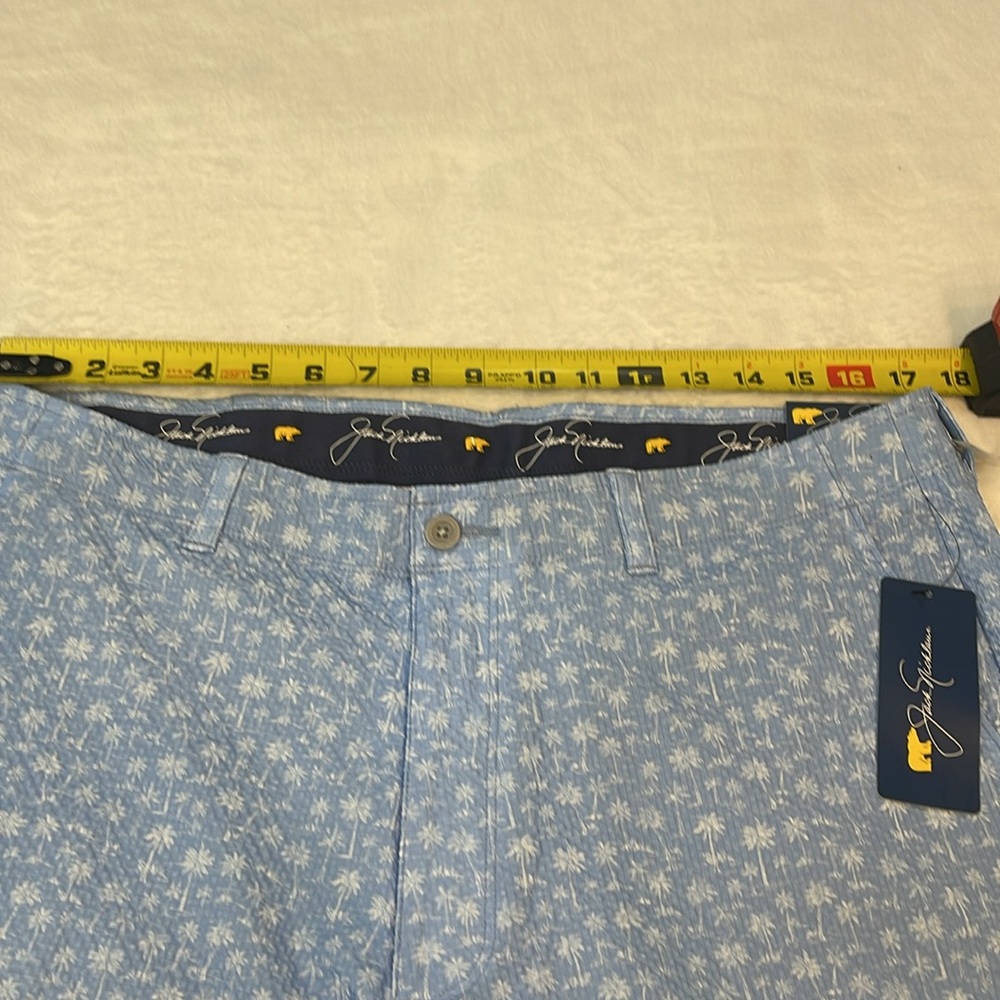 JACK NICKLAUS MENS SIZE 36 Blue Palm Tree Print Shorts - Picture 3 of 8